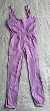 Free People Movement Good Karma Lavender M/L One Piece Bodysuit Romper Yoga Gym